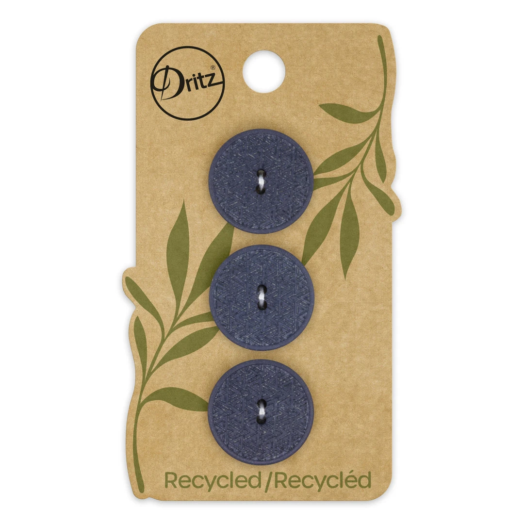 Dritz Buttons & Cover Buttons Recycled Hemp Geometric Round Button, 20mm, 3 Pc 10 Dritz Buttons & Cover Buttons Recycled Hemp Geometric Round Button, 20mm, 3 Pc