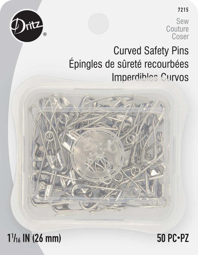Dritz 1-1/16" Curved Safety Pins, Nickel, 50 Pc Pins & Accessories 3 Dritz 1-1/16" Curved Safety Pins, Nickel, 50 Pc Pins & Accessories