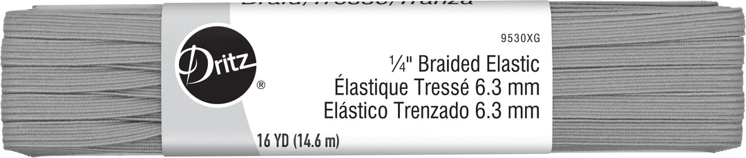 Dritz 1/4" Gray Braided Elastic, 16 Yd 3 Dritz 1/4" Gray Braided Elastic, 16 Yd