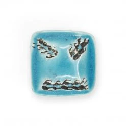 Dritz Outlet Ceramic Distressed Square Knob, Turquoise