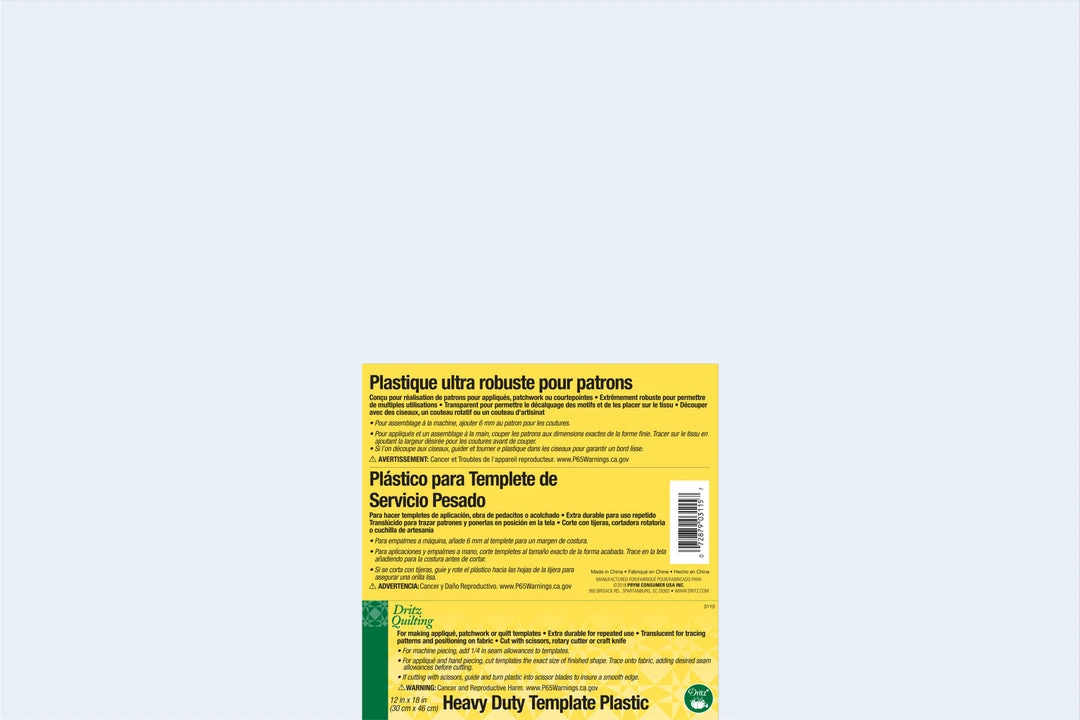 Dritz Templates Heavy Duty Plastic Template 3 Dritz Templates Heavy Duty Plastic Template