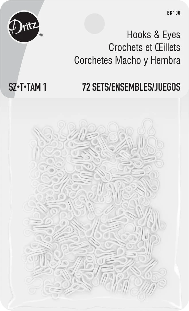 Dritz Hooks & Eyes, 72 Sets, White Bulk Notions 8 Dritz Hooks & Eyes, 72 Sets, White Bulk Notions