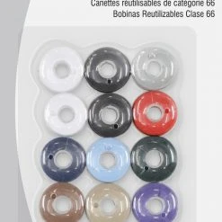 Dritz Class 66 Reusable Bobbins, Assorted, 12 Pc