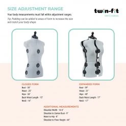 Dritz Twin-Fit Adjustable Dress Form Dress Forms 77 Dritz Twin-Fit Adjustable Dress Form Dress Forms