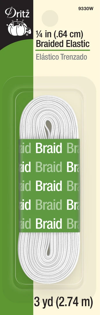 Dritz 1/4" Braided Elastic, White 8 Dritz 1/4" Braided Elastic, White