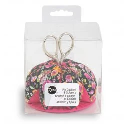 Dritz Pin Cushion With Scissors, Black Floral Pins & Accessories