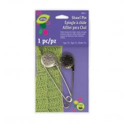 LoRan Vintage Flower Metal Shawl Pins, Silver, 2 Pc Embroidery