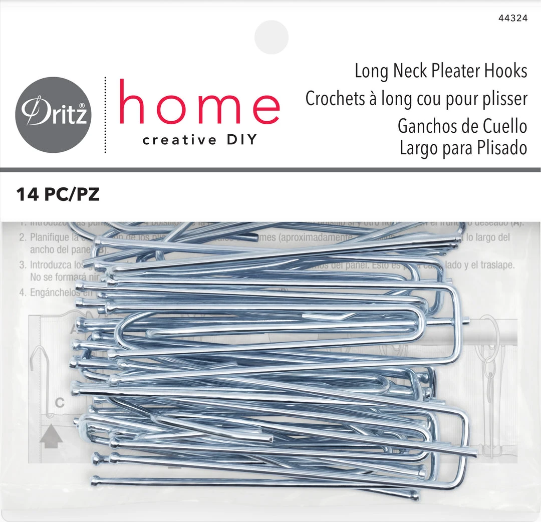 Dritz Long Neck Pleater Hooks, Silver, 14 Pc 3 Dritz Long Neck Pleater Hooks, Silver, 14 Pc