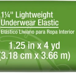 Dritz 1-1/4" Lightweight Underwear Elastic, White, 4 Yd Elastics