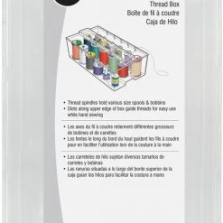 Dritz Machine Accessories Thread Box For Spools And Bobbins, Clear