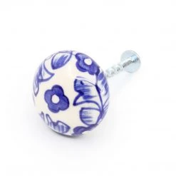 Dritz Hooks & Knobs Ceramic Small Delft Ball Knob, Blue & White