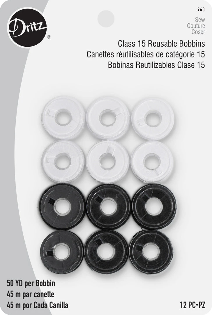 Dritz Class 15 Reusable Bobbins, 12 Pc Machine Accessories 6 Dritz Class 15 Reusable Bobbins, 12 Pc Machine Accessories