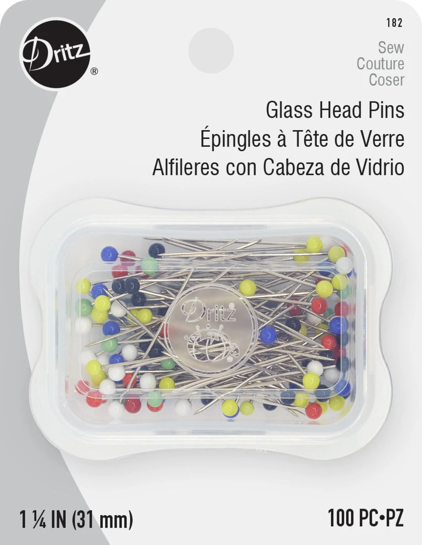 Dritz 1-1/4" Glass Head Pins, Assorted Pins & Accessories 6 Dritz 1-1/4" Glass Head Pins, Assorted Pins & Accessories