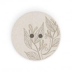 Dritz Recycled Hemp Round Floral Button, 28mm