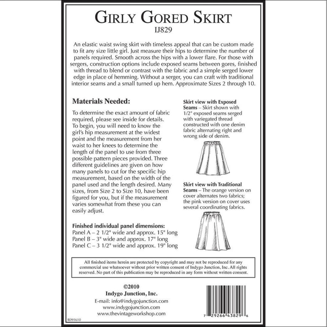 Indygo Junction Girly Gored Skirt Pattern 6 Indygo Junction Girly Gored Skirt Pattern
