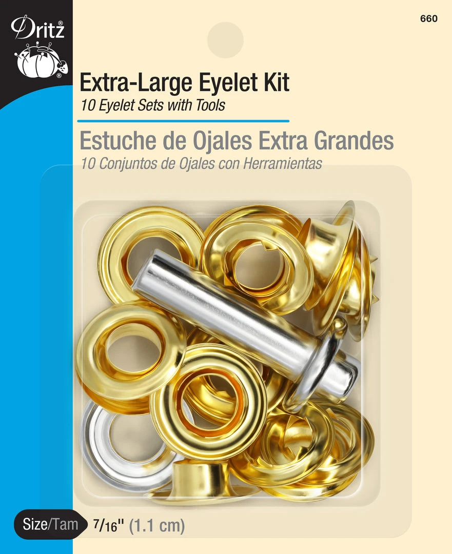 Dritz 7/16" Extra-Large Eyelets & Tools, 10 Sets 8 Dritz 7/16" Extra-Large Eyelets & Tools, 10 Sets