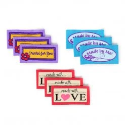 Dritz Lettering & Embellishments Sew-on Woven Quilt Labels, Assorted, 9 Pc