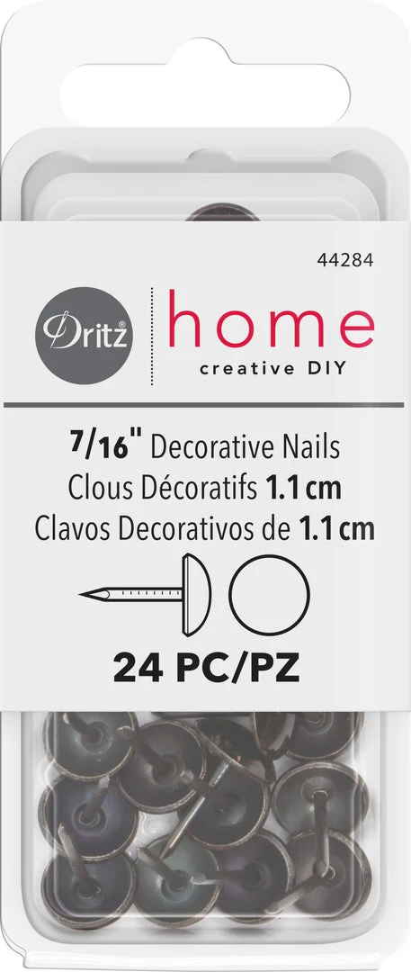 Dritz Decorative Nails & Tacks 7/16" Smooth Decorative Nails, 24 Pc 27 Dritz Decorative Nails & Tacks 7/16" Smooth Decorative Nails, 24 Pc