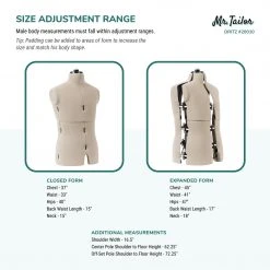 Dritz Dress Forms Mr. Tailor Adjustable Male Form