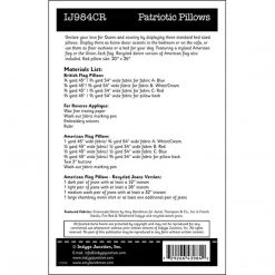 Indygo Junction Patriotic Pillows Pattern, PDF Download
