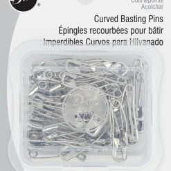 Dritz 1-1/16" Curved Basting Pins, Nickel, 50 Pc Pins, Needles & Tacks