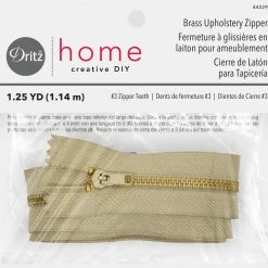 Dritz Zippers Brass Upholstery Zipper, Beige 24 Dritz Zippers Brass Upholstery Zipper, Beige