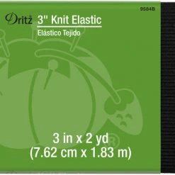 Dritz Elastics 3" Knit Elastic, Black, 2 Yd