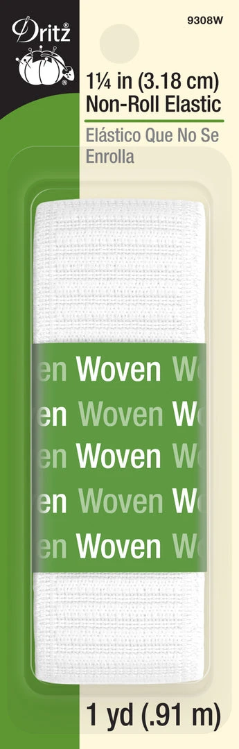 Dritz Elastics 1-1/4" Non-Roll Elastic, White 5 Dritz Elastics 1-1/4" Non-Roll Elastic, White