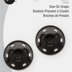 Dritz 30mm Large Sew-On Snaps, 2 Sets, Black