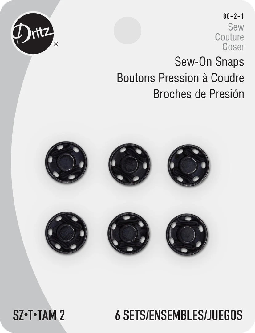 Dritz Snap Fasteners, 6 Sets 6 Dritz Snap Fasteners, 6 Sets
