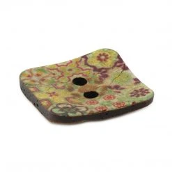 Dritz Sustainable Coconut Square Button, 35mm, Multicolor Print Buttons & Cover Buttons