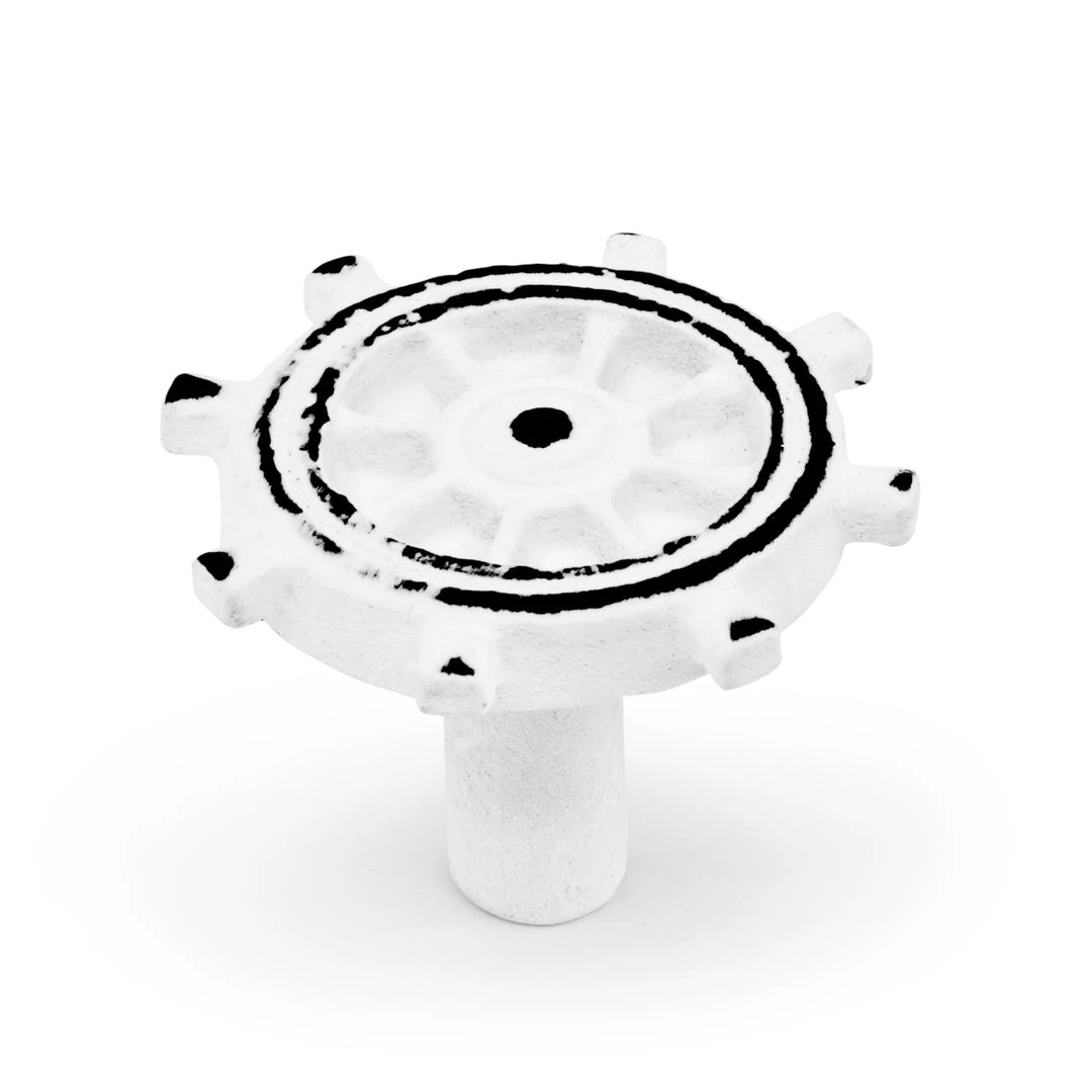 Dritz Cast Iron Ship Helm Knob, White Outlet 5 Dritz Cast Iron Ship Helm Knob, White Outlet