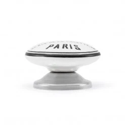 Dritz Ceramic Paris Knob, Black & White