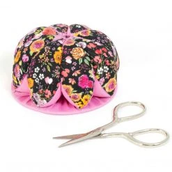 Dritz Pin Cushion With Scissors, Black Floral Pins & Accessories