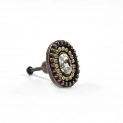Dritz Cast Iron Rhinestone Oval Knob, Bronze
