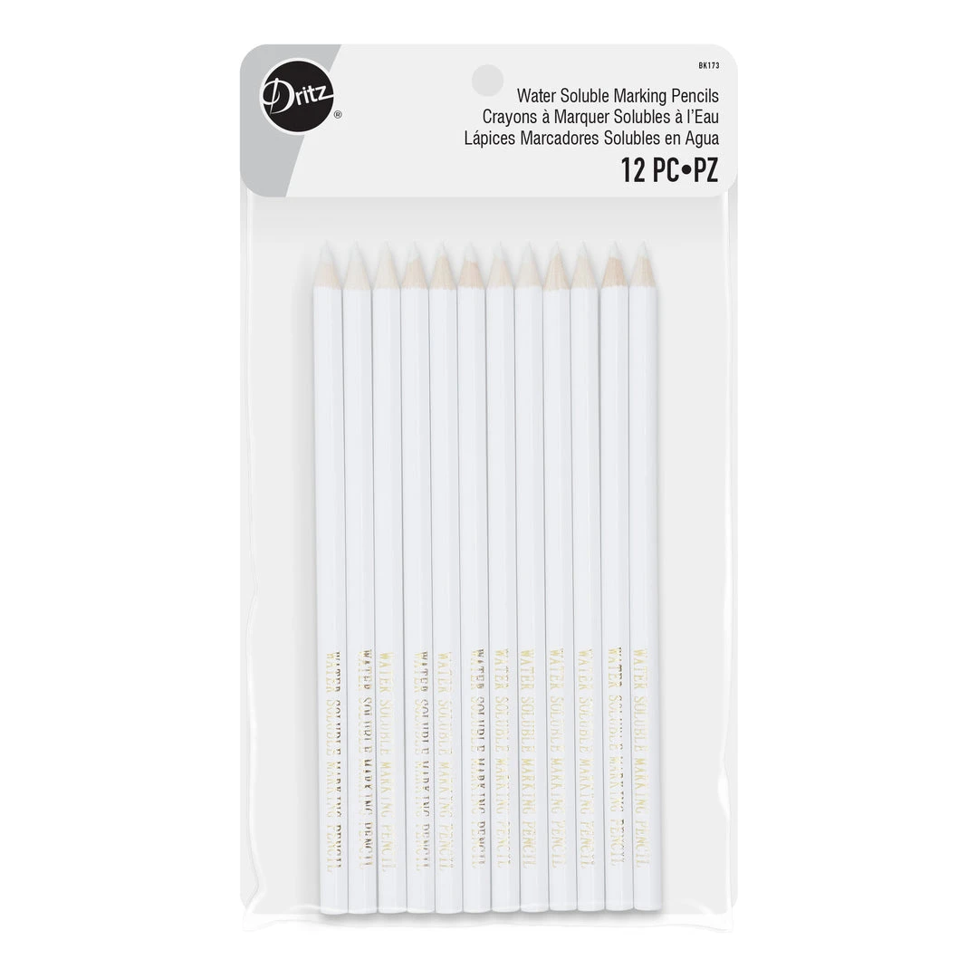 Dritz Water Soluble Marking Pencils, White, 12 Pc 3 Dritz Water Soluble Marking Pencils, White, 12 Pc