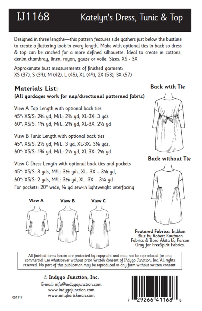 Indygo Junction Katelyn's Dress, Tunic & Top Pattern Apparel 4 Indygo Junction Katelyn's Dress, Tunic & Top Pattern Apparel