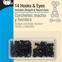 Dritz Hooks & Eyes, 14 Pc, Black