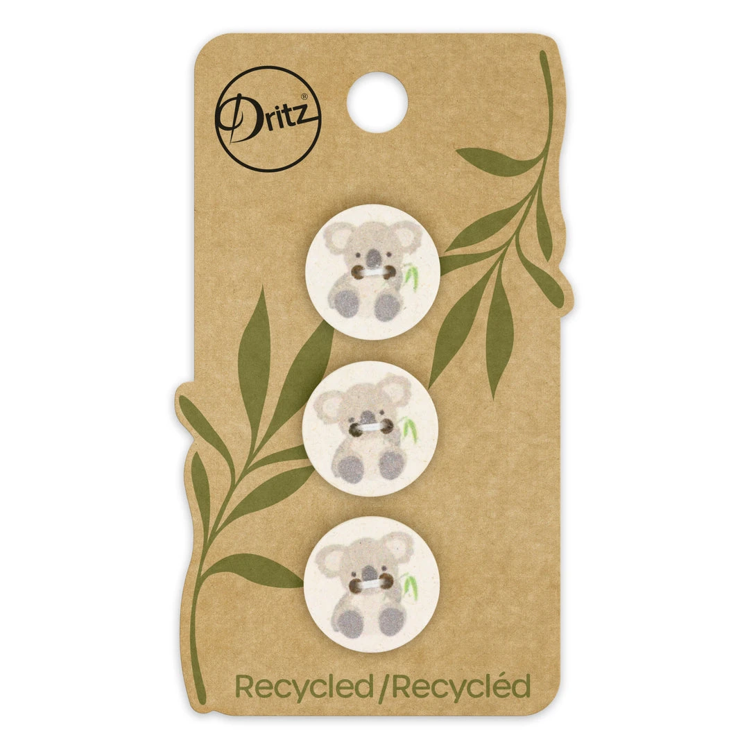 Dritz Recycled Cotton Koala Button, 18mm, 3 Pc 24 Dritz Recycled Cotton Koala Button, 18mm, 3 Pc