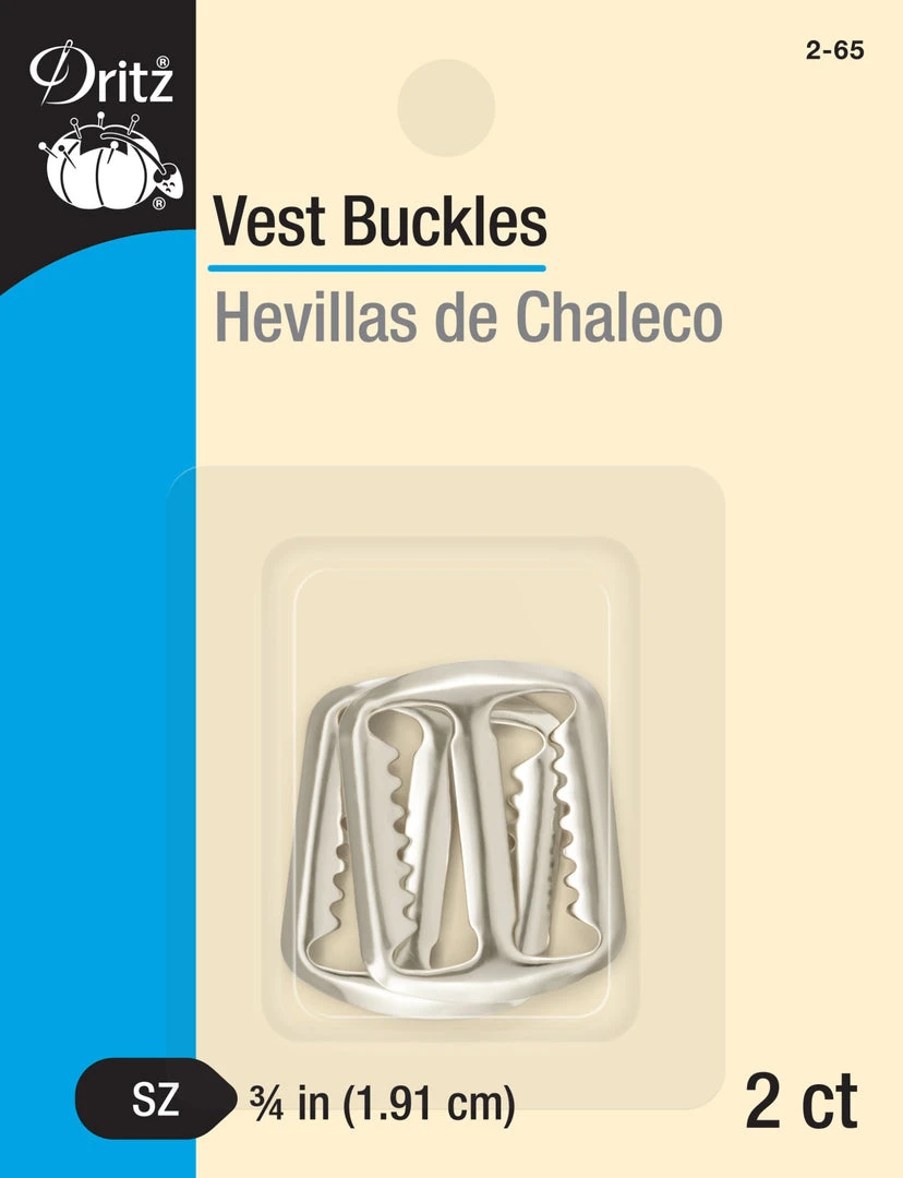 Dritz 3/4" Vest Buckles, Nickel, 2 Pc 3 Dritz 3/4" Vest Buckles, Nickel, 2 Pc