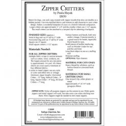 Indygo Junction Home & Storage Zipper Critters Pattern, PDF Download