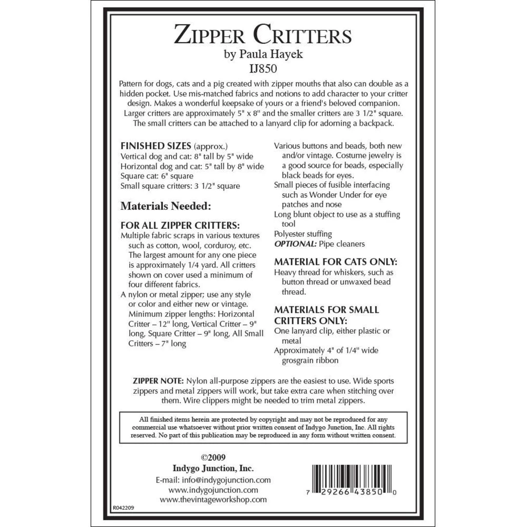 Indygo Junction Home & Storage Zipper Critters Pattern, PDF Download 4 Indygo Junction Home & Storage Zipper Critters Pattern, PDF Download
