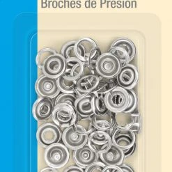 Dritz 7/16" Snap Fasteners, 12 Sets, Nickel Snaps