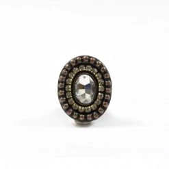 Dritz Cast Iron Rhinestone Oval Knob, Bronze