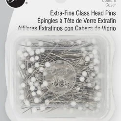 Dritz 1-3/8" Extra-Fine Glass Head Pins, White, 250 Pc