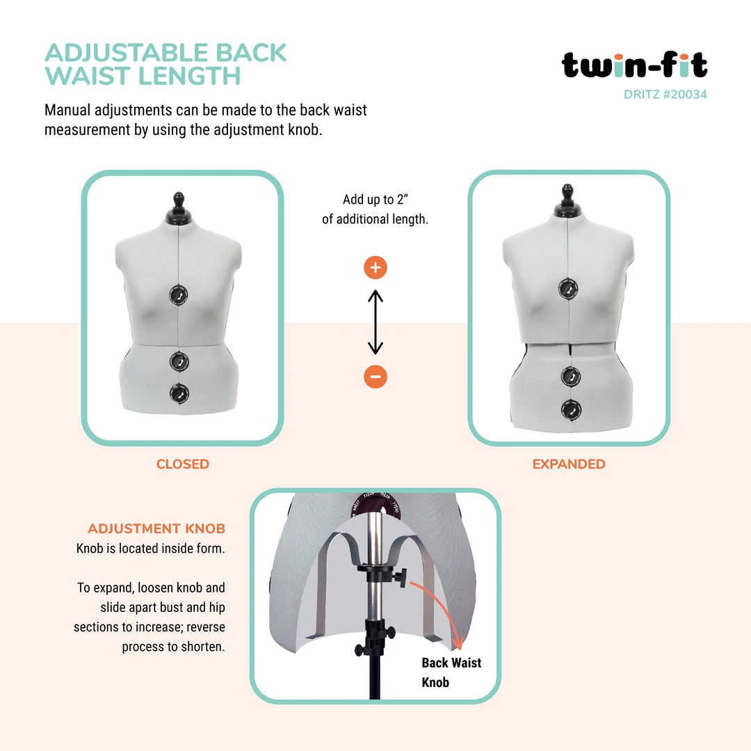 Dritz Twin-Fit Adjustable Dress Form Dress Forms 9 Dritz Twin-Fit Adjustable Dress Form Dress Forms