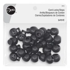 Dritz Cord Locks/Stops, Black, 24 Pc Bulk Notions