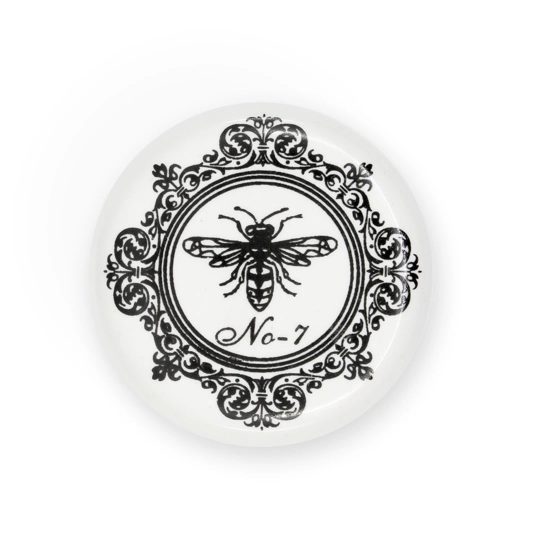 Dritz Ceramic Bee Knob, Black & White Hooks & Knobs 3 Dritz Ceramic Bee Knob, Black & White Hooks & Knobs