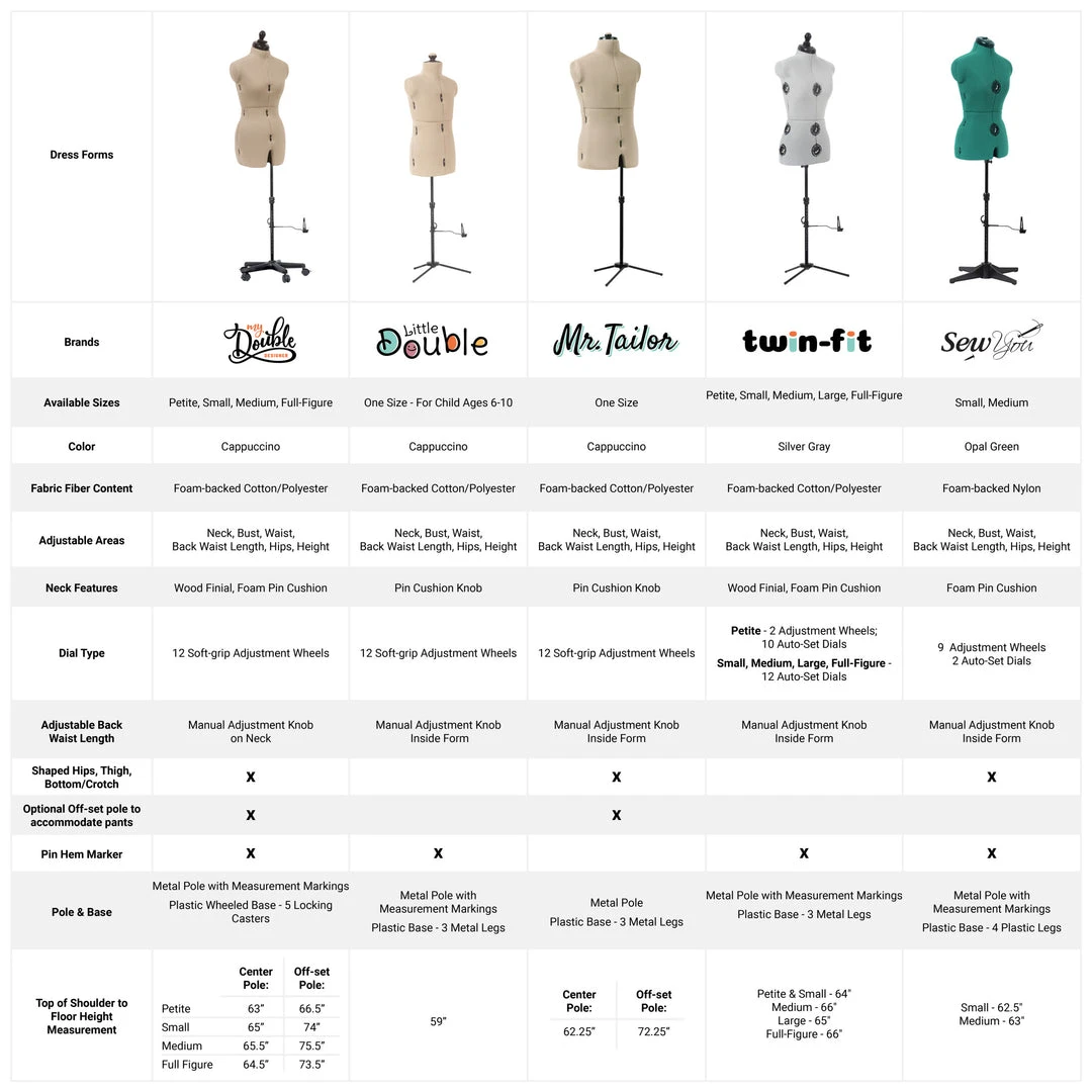 Dritz Twin-Fit Adjustable Dress Form Dress Forms 48 Dritz Twin-Fit Adjustable Dress Form Dress Forms