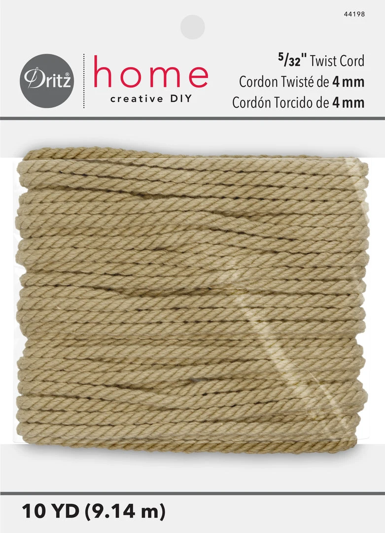Dritz Cording & Accessories Twist Cord, Natural, 10 Yd 5 Dritz Cording & Accessories Twist Cord, Natural, 10 Yd